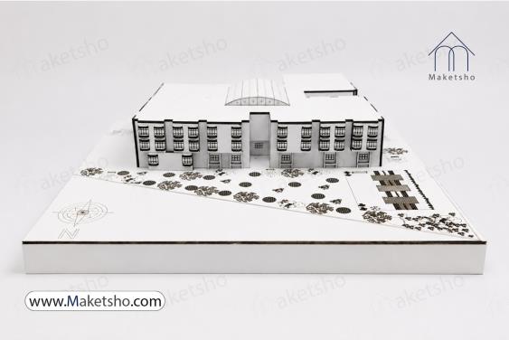 ماکت معماری مدرسه با حکاکی لیزری