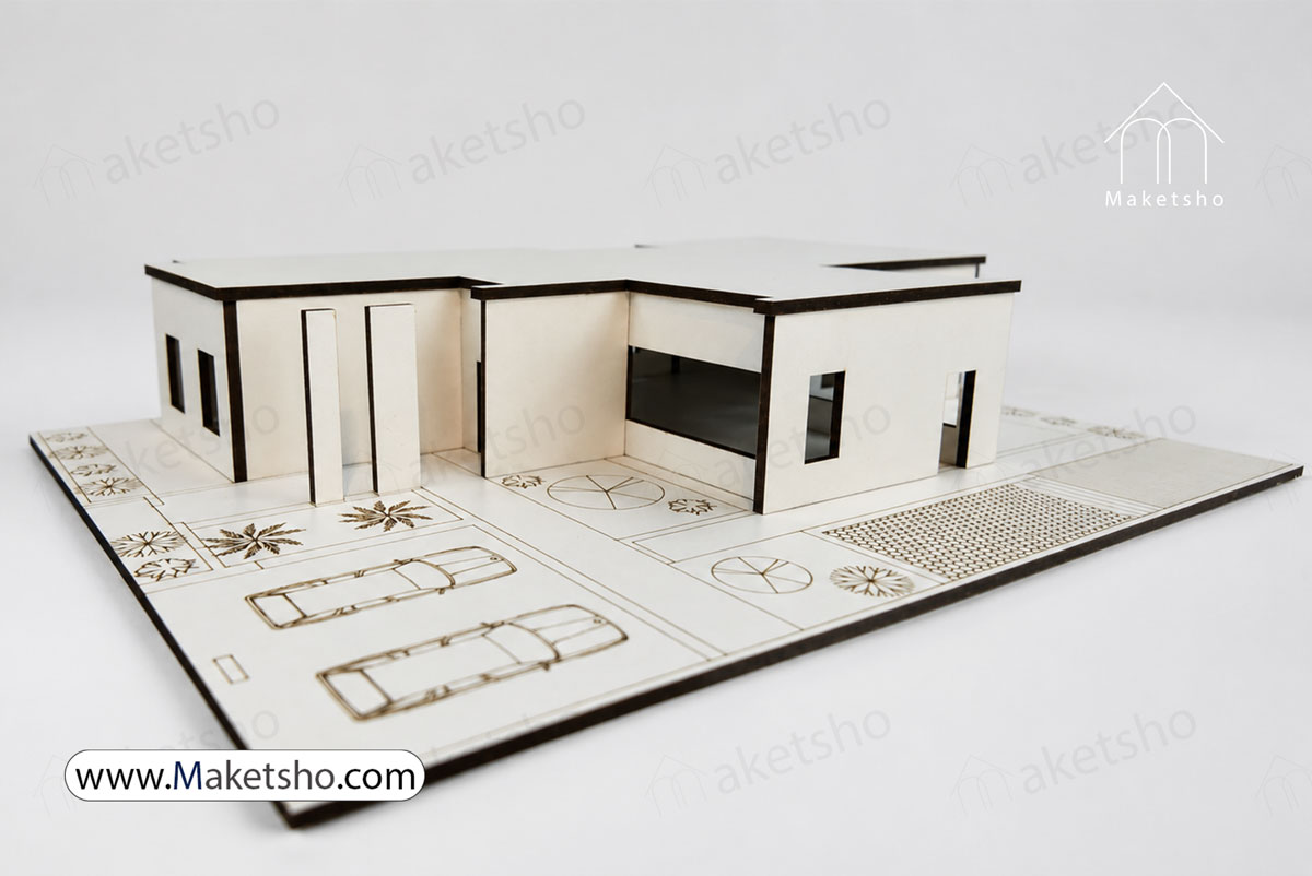 1 100 scale minimal villa model