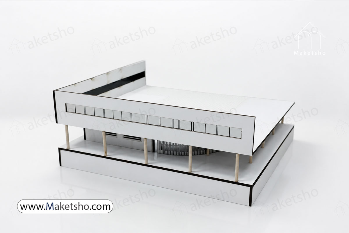laser cut mdf villa savoye maquette