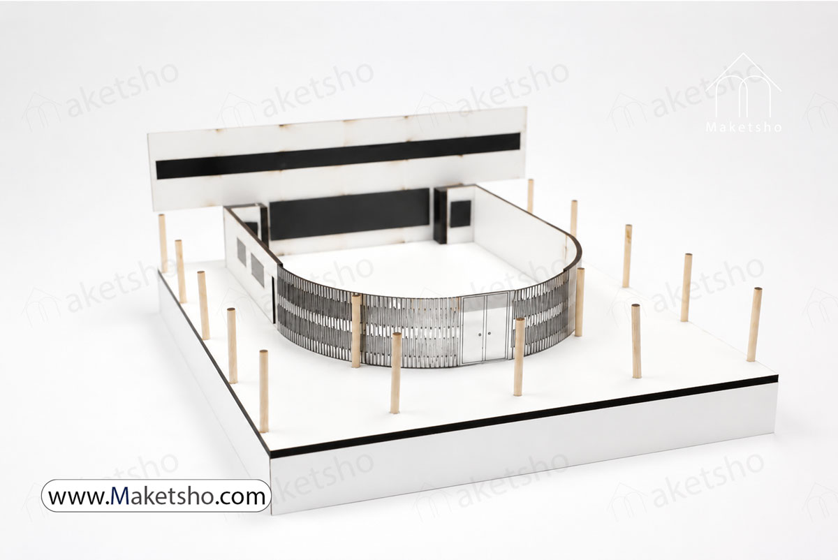 wooden pillars villa savoye model